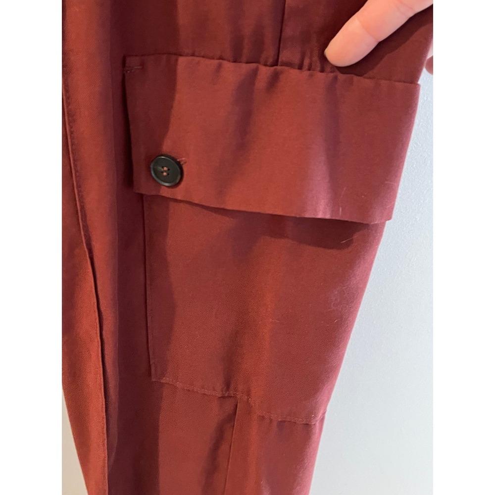 MNG Mango Rust Red Utility Cargo Jumpsuit Long Sleeve Small Fall Fashion - Picture 9 of 11